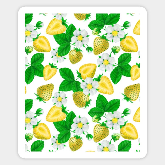 Yellow Strawberries Sticker by katerinamk